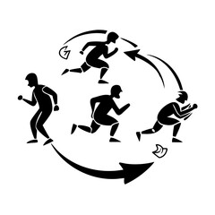 agile sprint icon, agile sprint silhouette vector illustration-simple silhouette illustration of agile sprint, perfect for agile sprint logos and icons