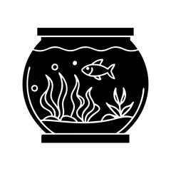 aquarium icon, aquarium silhouette vector illustration-simple silhouette illustration of aquarium, perfect for aquarium logos and icons