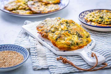Mediterranean Spinach and Feta Crisps, gluten free alternative to savory pancake