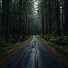 Naklejka premium road in the woods