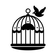 bird cage icon, bird cage silhouette vector illustration-simple silhouette illustration of bird cage, perfect for bird cage logos and icons