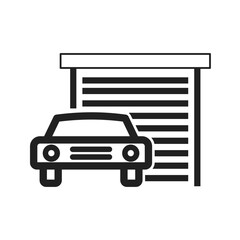 Car infront of Garage icon vector image. Suitable for mobile apps, web apps and print media.
