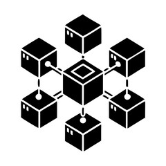 blockchain ledger icon, blockchain ledger silhouette vector illustration-simple silhouette illustration of blockchain ledger, perfect for blockchain ledger logos and icons