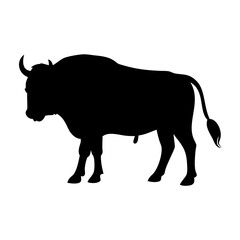 buffalo icon, buffalo silhouette vector illustration-simple silhouette illustration of buffalo, perfect for buffalo logos and icons