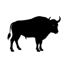 buffalo icon, buffalo silhouette vector illustration-simple silhouette illustration of buffalo, perfect for buffalo logos and icons