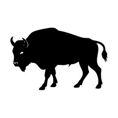 buffalo icon, buffalo silhouette vector illustration-simple silhouette illustration of buffalo, perfect for buffalo logos and icons