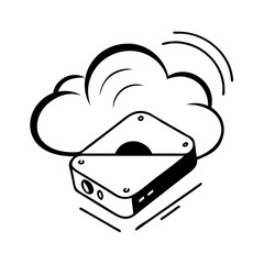 cloud storage icon, cloud storage silhouette vector illustration-simple silhouette illustration of cloud storage, perfect for cloud storage logos and icons