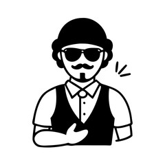 club bouncer icon, club bouncer silhouette vector illustration-simple silhouette illustration of club bouncer, perfect for club bouncer logos and icons