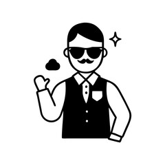 club bouncer icon, club bouncer silhouette vector illustration-simple silhouette illustration of club bouncer, perfect for club bouncer logos and icons