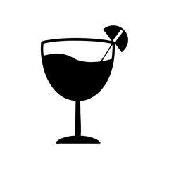 cocktail glass icon, cocktail glass silhouette vector illustration-simple silhouette illustration of cocktail glass, perfect for cocktail glass logos and icons