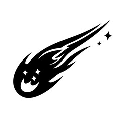 comet icon, comet silhouette vector illustration-simple silhouette illustration of comet, perfect for comet logos and icons