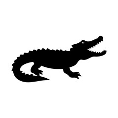 crocodile icon, crocodile silhouette vector illustration-simple silhouette illustration of crocodile, perfect for crocodile logos and icons