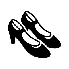 dance shoes icon, dance shoes silhouette vector illustration-simple silhouette illustration of dance shoes, perfect for dance shoes logos and icons