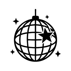 disco ball icon, disco ball silhouette vector illustration-simple silhouette illustration of disco ball, perfect for disco ball logos and icons