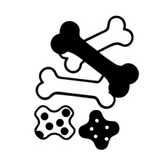 dog treats icon, dog treats silhouette vector illustration-simple silhouette illustration of dog treats, perfect for dog treats logos and icons