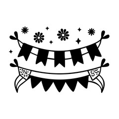 festival banner icon, festival banner silhouette vector illustration-simple silhouette illustration of festival banner, perfect for festival banner logos and icons