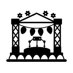 Obraz premium festival stage icon, festival stage silhouette vector illustration-simple silhouette illustration of festival stage, perfect for festival stage logos and icons