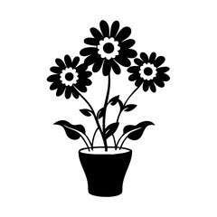 flower pot icon, flower pot silhouette vector illustration-simple silhouette illustration of flower pot, perfect for flower pot logos and icons