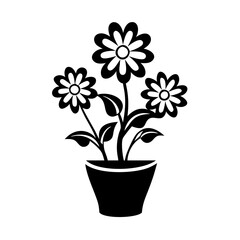 flower pot icon, flower pot silhouette vector illustration-simple silhouette illustration of flower pot, perfect for flower pot logos and icons