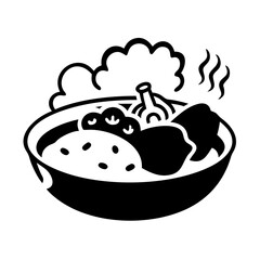 food bowl icon, food bowl silhouette vector illustration-simple silhouette illustration of food bowl, perfect for food bowl logos and icons