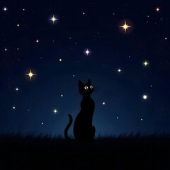 cat on the night 