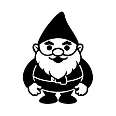 garden gnome icon, garden gnome silhouette vector illustration-simple silhouette illustration of garden gnome, perfect for garden gnome logos and icons
