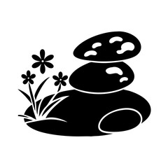 garden stones icon, garden stones silhouette vector illustration-simple silhouette illustration of garden stones, perfect for garden stones logos and icons