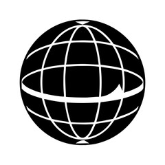 globe icon, globe silhouette vector illustration-simple silhouette illustration of globe, perfect for globe logos and icons