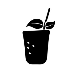 green smoothie icon, green smoothie silhouette vector illustration-simple silhouette illustration of green smoothie, perfect for green smoothie logos and icons