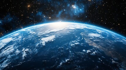 Earth From Space with Planets, Solar System, Universe, and Cosmos.