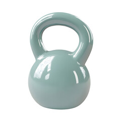 A mint green kettlebell, ideal for home workouts or gym use.