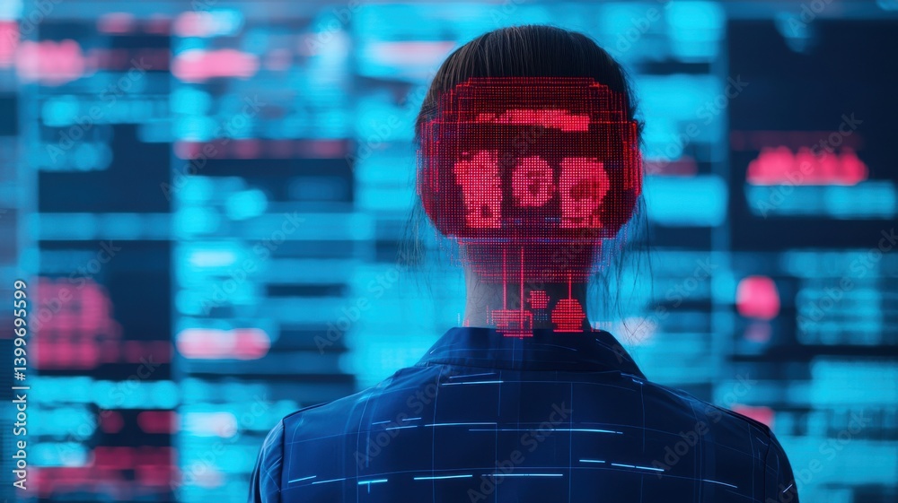 Poster data visualization event featuring digital interface tech environment futuristic viewpoint cyber con