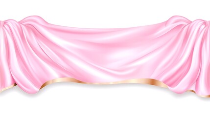 Pink silk draped banner