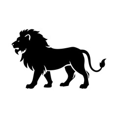 lion icon, lion silhouette vector illustration-simple silhouette illustration of lion, perfect for lion logos and icons