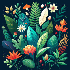 seamless pattern with colorful flowers