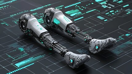 Cutting Edge Cybernetic Prosthetic Leg with Futuristic Digital Interface and Enhanced Mobility A Technologically Advanced Solution for Improved Accessibility and of Life