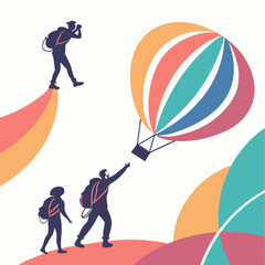 boy and girl with balloons