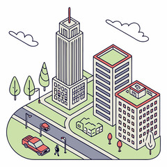 vector illustration of city building