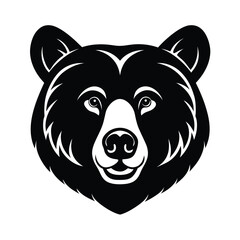 bear head grizzly cute vector art silhouette