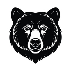 bear head grizzly cute vector art silhouette