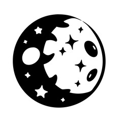 Fototapeta premium moon icon, moon silhouette vector illustration-simple silhouette illustration of moon, perfect for moon logos and icons