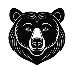 bear head grizzly cute vector art silhouette