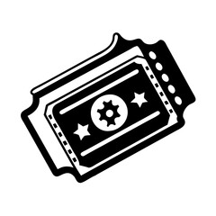 Obraz premium movie ticket icon, movie ticket silhouette vector illustration-simple silhouette illustration of movie ticket, perfect for movie ticket logos and icons