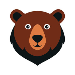 bear head grizzly cute vector art silhouette