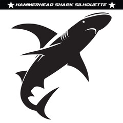 Fototapeta premium Black color hammerhead shark vector design 