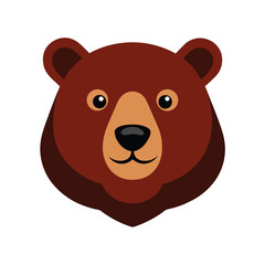 bear head grizzly cute vector art silhouette