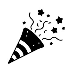 party confetti icon, party confetti silhouette vector illustration-simple silhouette illustration of party confetti, perfect for party confetti logos and icons