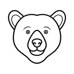 bear head grizzly cute vector art silhouette