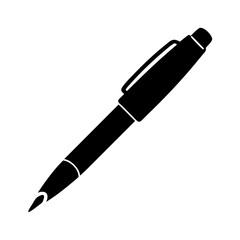 pen icon, pen silhouette vector illustration-simple silhouette illustration of pen, perfect for pen logos and icons