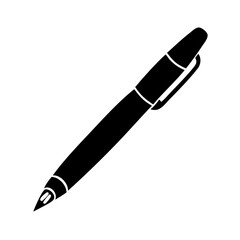 pen icon, pen silhouette vector illustration-simple silhouette illustration of pen, perfect for pen logos and icons